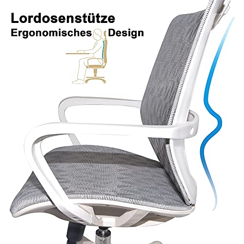 TOLEAD Silla De Oficina Ergonómica Con Malla Transpirable, Apoyabrazos Y Reposacabezas Ajustable, Silla Giratoria Con Rueda Carga 140kg