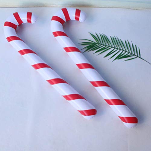 Toyvian 3 Unidades de Bastones Inflables de Navidad 87Cm de Bastones para Caminar Muletas Decorativas Adornos para Fiestas de Navidad ( Rojo Y )