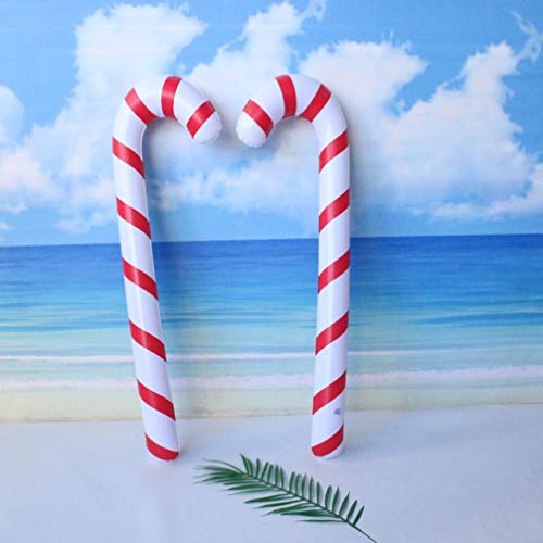 Toyvian 5Pcs Muletas Inflables de Navidad Patrón de Rayas Muletas Decorativas Suministros de Fiesta de Navidad