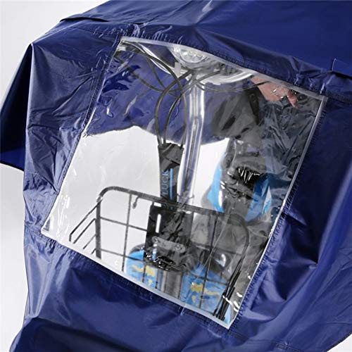 Transparente sombrero grande del borde del impermeable del poncho de Movilidad Scooters prueba de lluvia plegable impermeable con capucha, de la bicicleta, caminar, viajar ( Color : Navy )