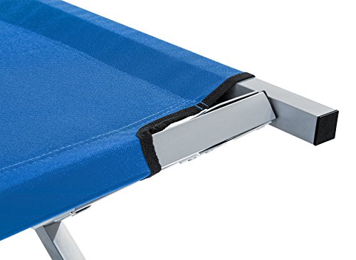 TRESKO Cama Plegable de Camping XL | Camilla para Acampar | catre portátil para Invitados | Tumbona para Exterior e Interior | 190 x 64 x 44 cm - soporta hasta 150 kg, Bolsa de Transporte (Azul)