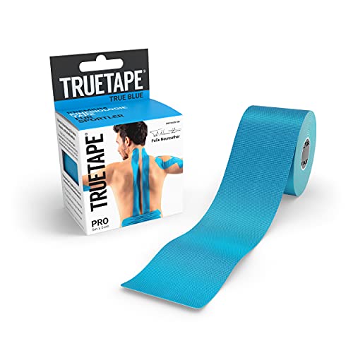 TRUETAPE® PRO 5m x 5cm rollo - Cinta de Kinesiología | cinta kinesiológica impermeable y elástica para el deporte | cinta fisio | azul
