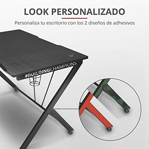 Trust Mesa Gaming Dominus GXT 711 Ergonómico, Soporte para Vasos y Auriculares, Sistema de Gestión de Cables - Escritorio Gaming 115 x 75 x 76 cm - Negro