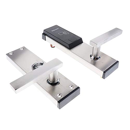 Tubayia Smart - Cerradura electrónica de control de acceso con 3 tarjetas RFID y 2 llaves para casa, hotel y oficina (plateada)