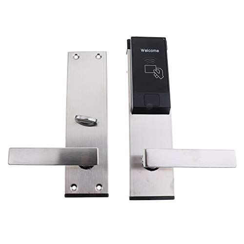 Tubayia Smart - Cerradura electrónica de control de acceso con 3 tarjetas RFID y 2 llaves para casa, hotel y oficina (plateada)