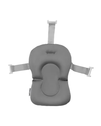 TWISTSHAKE 78829 Asiento de baño para bebé, antideslizante, suave, flotante, cojín de aire, Gris Pastel, Talla única