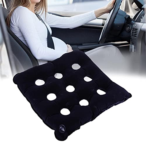 Tyenaza Cojín Inflable, cojín de Asiento Cuadrado portátil Cojín de Silla de Ruedas Transpirable para Coche, Silla de Oficina, Silla de Ruedas o hogar.(Azul)