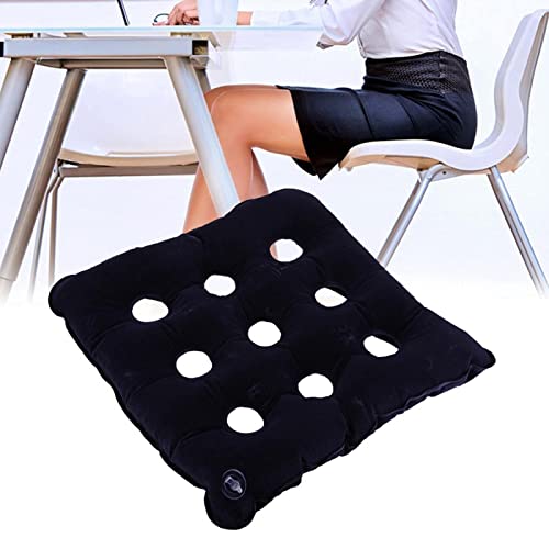 Tyenaza Cojín Inflable, cojín de Asiento Cuadrado portátil Cojín de Silla de Ruedas Transpirable para Coche, Silla de Oficina, Silla de Ruedas o hogar.(Azul)