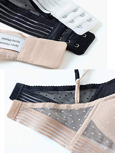 TZJ 3pcs Sujetador de elevación con Confort en la Parte Baja de la Espalda, Sujetador inalámbrico con Espalda en Forma de U para Mujeres (M)