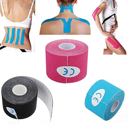 ULTNICE Terapia Cinta Cinta adhesiva autoadhesiva Physio Ayuda terapéutica para las rodillas Hombros Soporte muscular 500 x 2.5cm (azul oscuro)