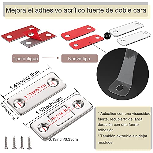 Ultra Delgado Iman Puerta Armario Jiayi 4 Piezas Tarea Pesada Magnetico Pestillo Fuerte Metal Imán Cierre Para Cocina Alacena Puerta Cerraduras Cajón Clausura Guardarropa Clausura