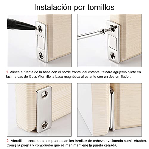 Ultra Delgado Iman Puerta Armario Jiayi 4 Piezas Tarea Pesada Magnetico Pestillo Fuerte Metal Imán Cierre Para Cocina Alacena Puerta Cerraduras Cajón Clausura Guardarropa Clausura