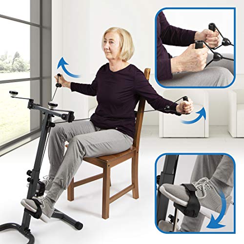Ultrasport, Entrenador 3 en 1 para brazos, parte superior del cuerpo y piernas, incluye bandas de entrenamiento, fácil de usar también desde la silla/sofá, entrenamiento integral de todo el cuerpo