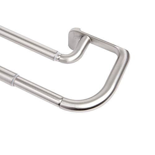 Umbra Twilight Barra para cortinas doble ajustable, 122-233 cm, Níquel mate