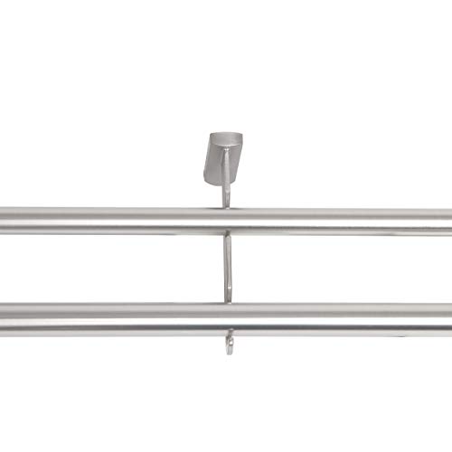 Umbra Twilight Barra para cortinas doble ajustable, 122-233 cm, Níquel mate
