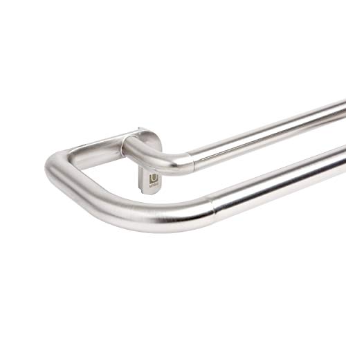 Umbra Twilight Barra para cortinas doble ajustable, 122-233 cm, Níquel mate