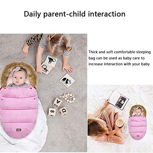 Universal Sacos de Abrigo Carritos Silla de Paseo Saco de invierno Térmica con Capucha Forro Polar Antideslizante Aire Libre Para Cochecito Sillas de Coche (Gris)