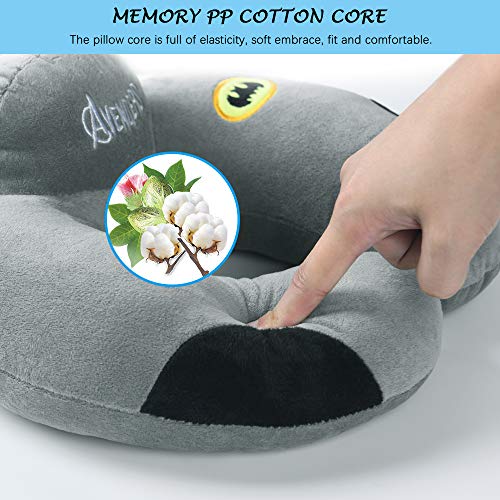 URAQT Almohadas de cuello de Viaje，Almohada de espuma con forma de U, soporte para el cuello y la cabeza para en case y outdoor, gris