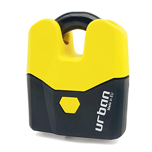 urban U8K Candado Antirrobo Moto Scooter, Alta Seguridad, Made in EU, ø15, Amarillo y Negro
