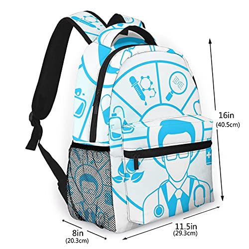 USGYY Mochilas Escolares, Diagnóstico Análisis Médico Mochila Niños Chicas Casual Mochila para Portatil Mochila Universidad Resistente Mochila Instituto