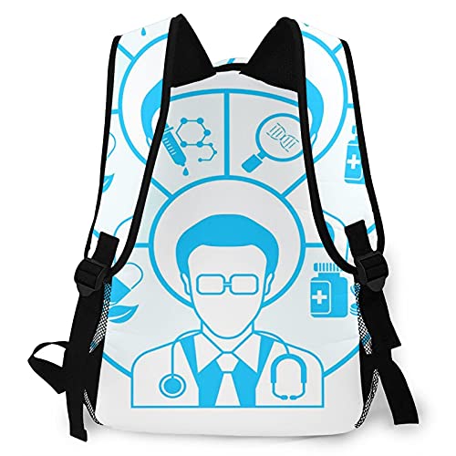 USGYY Mochilas Escolares, Diagnóstico Análisis Médico Mochila Niños Chicas Casual Mochila para Portatil Mochila Universidad Resistente Mochila Instituto