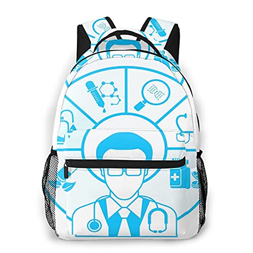 USGYY Mochilas Escolares, Diagnóstico Análisis Médico Mochila Niños Chicas Casual Mochila para Portatil Mochila Universidad Resistente Mochila Instituto