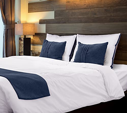 Utopia Bedding Almohadas 45 x 66 cm (2 Unidades) - Tejido de Mezcla de algodón con Relleno de poliéster 3D - Transpirable y Suave (Azul Marino)