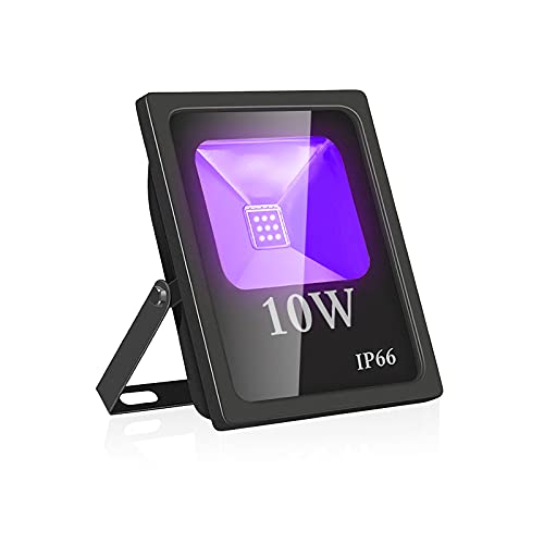 UV Led Luz de Inundación,Eleganted Impermeable IP66 Blacklights Luces Negra 10W Lámpara Led para Fiesta Art Pintura Centro de exposiciones Pescar Acuario