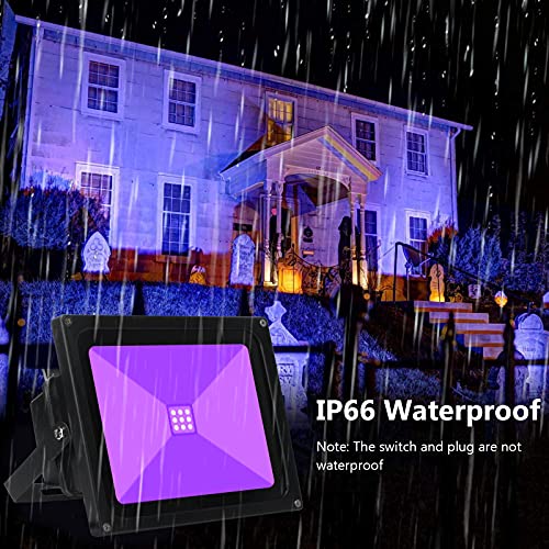 UV Luz Negra,OUSIDE 10W LED Decorativa Violeta Etapa,IP66 Impermeable UV-A 395-400nm Luz de inundación de longitud para Iluminación de Escenario, Actuación de Fiesta y Fiesta de Luz Negra