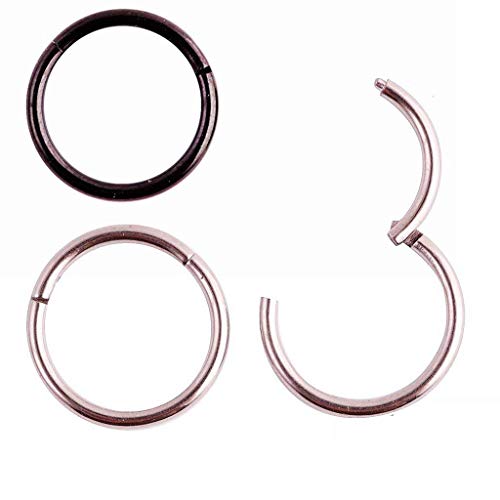 UWILD 2 Pieza de la Nariz de los Anillos de Acero Titanium Piercing 16G Regalo 2X Titanio Nariz de Acero quirúrgico perforación de perforación de la Nariz Anillo Anillos en la Nariz del aro Anillo