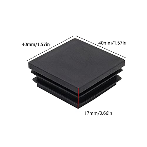 UYUYong 24PCS 40mm Tapones para tubos Cuadrados Protectores de Piso para Patas de sillael plastico Almohadilla para Muebles Sillas Tapas para Piernas Redonda- Antideslizante