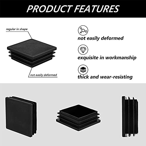 UYUYong 24PCS 40mm Tapones para tubos Cuadrados Protectores de Piso para Patas de sillael plastico Almohadilla para Muebles Sillas Tapas para Piernas Redonda- Antideslizante