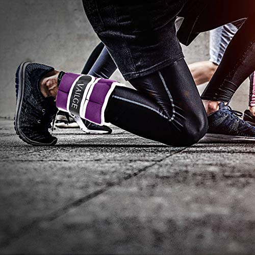 Vailge Tobillera con pesas ajustables para muñecas de 0,5 kg - 3 kg, para hombre y mujer, para fitness, ejercicio, correr, gimnasia, (lila, 3 kg)