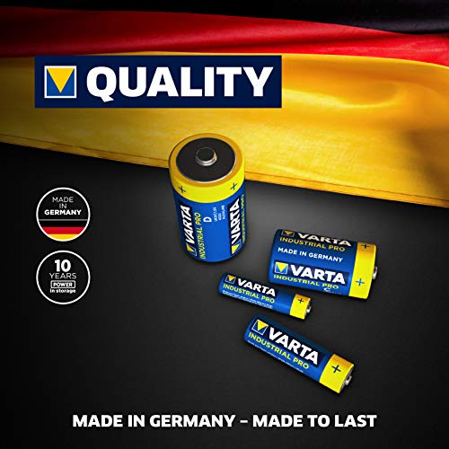 Varta Pila AA Mignon Industrial, pilas alcalinas LR6, paquete 40 unidades, «Made in Germany», embalaje ecológico