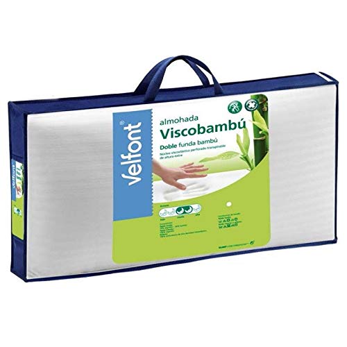 Velfont Almohada viscoelastica visco Bambu Micro-Perforada Transpirable Altura Extra 70cm