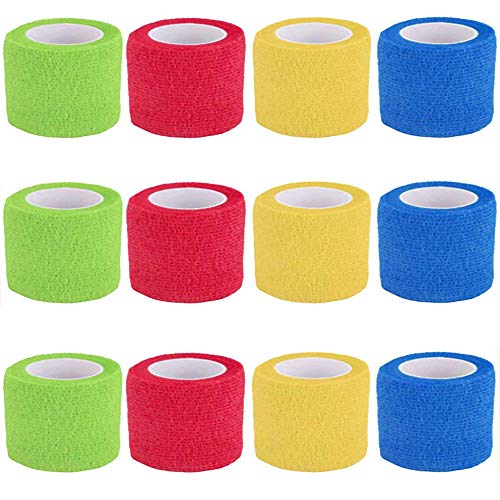 Vendaje Cohesivo,12 Vendajes Elásticos Adhesivos Adhesivos, para Camuflaje la Pegatina Bicicleta de Caza (B)