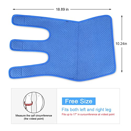 Vendaje para pantorrilla de neopreno ajustable para dolores musculares, compresión de pantorrilla, color azul