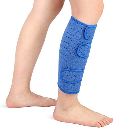 Vendaje para pantorrilla de neopreno ajustable para dolores musculares, compresión de pantorrilla, color azul