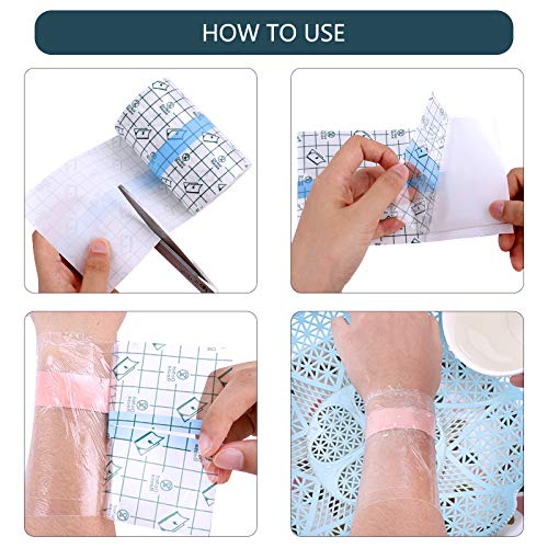 Vendaje Transparente Rollo de Película Impermeable Antibacteriano Transparente Banda Cinta de Vendaje para Heridas Vendas para Tatuajes Cinta Antialérgica de fijación Elástica de Yeso (15cm * 10m)