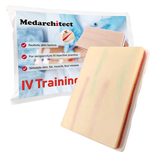 Venipuncture IV - Almohadilla de entrenamiento de inyección con 4 venas integradas y 3 capas de piel para estudiantes de medicina, médicos y enfermeras