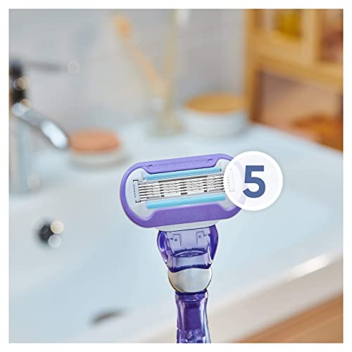 VENUS Gillette Venus Delux Smooth Swirl Maquinilla De Afeitar Mujer + 6 Cuchillas De Recambio, Purpura, Nuevo
