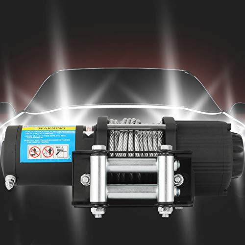 VEVOR Cabrestante Eléctrico 4000/4500 LBS Cabrestante Eléctrico de Recuperación Cabrestante Eléctrico para Coches con Cuerda de Acero/Sintética (4000 LBS, Cuerda de Acero)