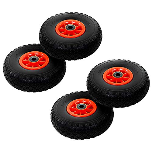 vidaXL 4x Ruedas Carrito de Sacos Goma 3.00-4 260x85 mm PU Macizo Grúas Taller