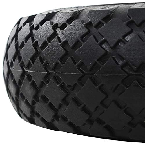 vidaXL 4x Ruedas Carrito de Sacos Goma 3.00-4 260x85 mm PU Macizo Grúas Taller