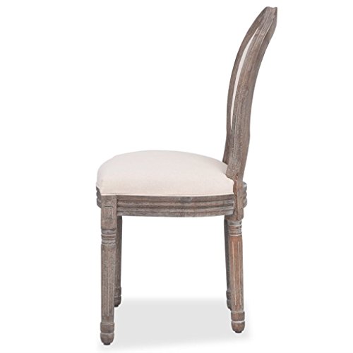 vidaXL 4X Sillas de Comedor Lino Crema Beige Asiento Banco Mueble Cocina Salón