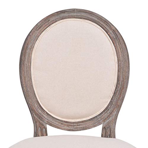 vidaXL 4X Sillas de Comedor Lino Crema Beige Asiento Banco Mueble Cocina Salón