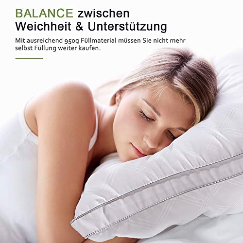 viewstar Almohadas 80x40cm, Almohadas Antiácaros e Antialérgico, Pack de 2 Almohadas Firmeza Media, 100% Microfibra, Almohadas para Camas, Pillow Certificado por Oeko-Tex
