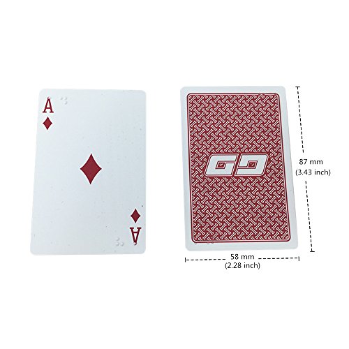 VISIONU Naipes Plástico Braille,Naipes Poker Baja Visión y Braille para Jugadores con Discapacidad Visual