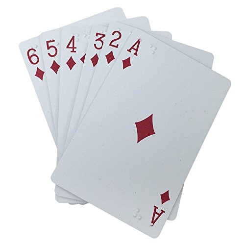 VISIONU Naipes Plástico Braille,Naipes Poker Baja Visión y Braille para Jugadores con Discapacidad Visual