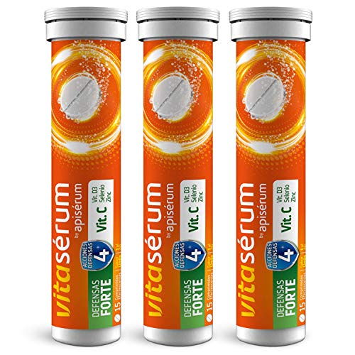 Vitaserum Defensas Forte 30 + 15 comprimidos | Vitamina C (600 mg), D3, Selenio y Zinc, ayuda a tu sistema inmunitario, cansancio y fatiga | Tratamiento 45 días